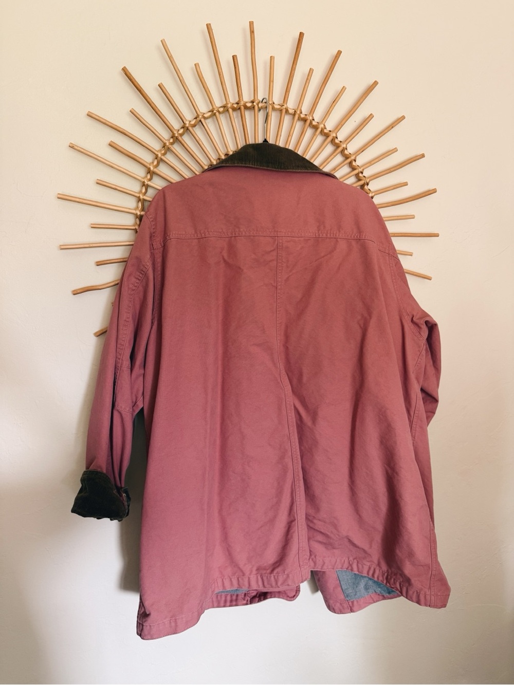 L.L. Bean Women's Dusty Rose Chore Jacket with Corduroy Collar - Picture 6 of 6